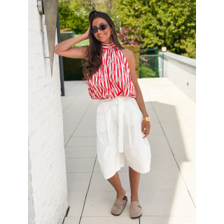 Blouse lignée Enelia - Rouge