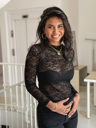 Blouse en dentelle Yséa - Noir