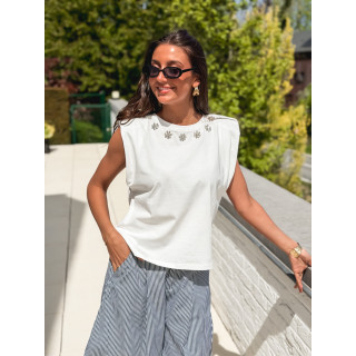 T-shirt sans manches Jaliya - Blanc