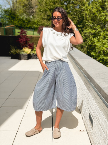 T-shirt sans manches Jaliya - Blanc