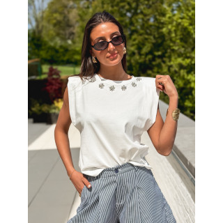 T-shirt sans manches Jaliya - Blanc