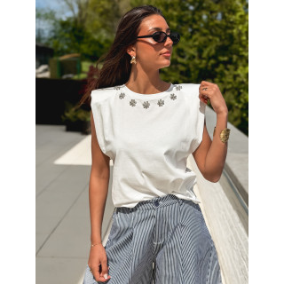 T-shirt sans manches Jaliya - Blanc