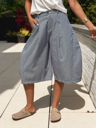 Bermuda Ligné Rosine - Bleu marine