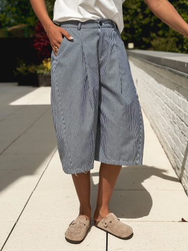 Bermuda Ligné Rosine - Bleu marine