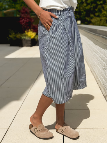 Bermuda Ligné Rosine - Bleu marine