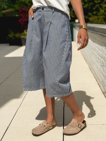 Bermuda Ligné Rosine - Bleu marine