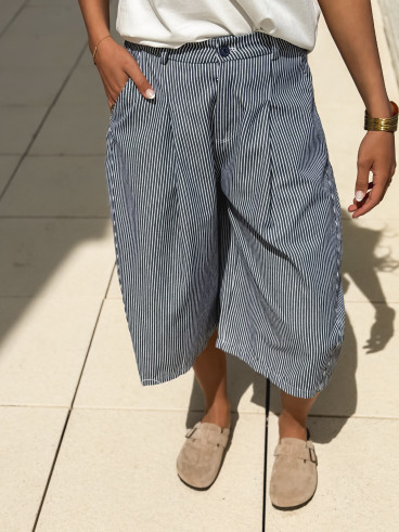 Bermuda Ligné Rosine - Bleu marine