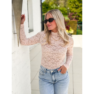 Blouse en dentelle Yséa - Rose