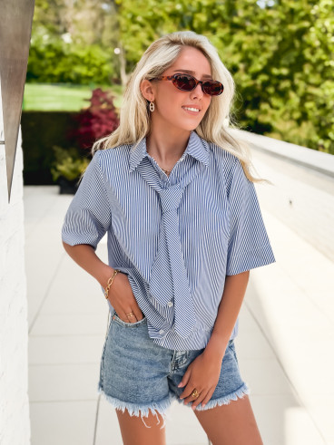 Chemise lignée Doniza - Bleu