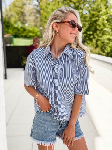 Chemise lignée Doniza - Bleu