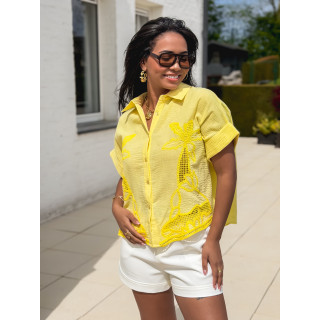 Chemise manches courtes Althéa - Jaune