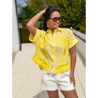 Chemise manches courtes Althéa - Jaune