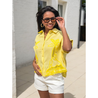 Chemise manches courtes Althéa - Jaune