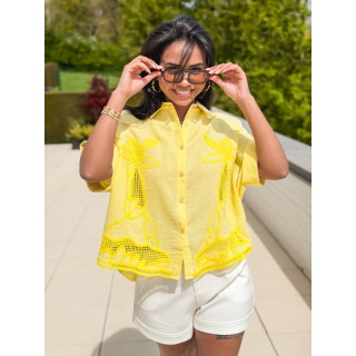 Chemise manches courtes Althéa - Jaune