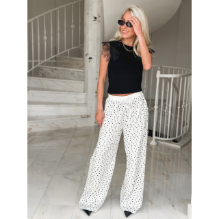 Pantalon à pois Mahina - Blanc