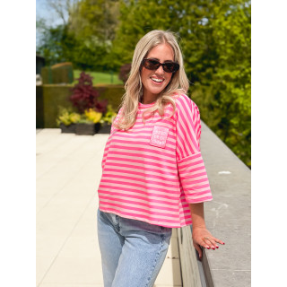 Blouse lignée Zéphira - Rose