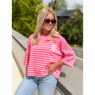 Blouse lignée Zéphira - Rose