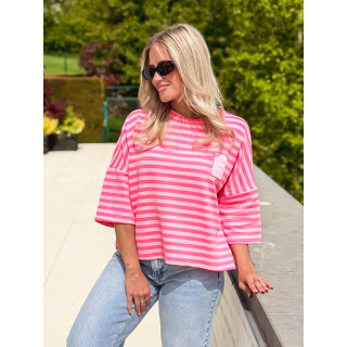 Blouse lignée Zéphira - Rose