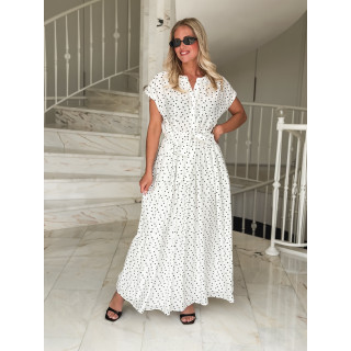 Robe à pois Mahina - Blanc