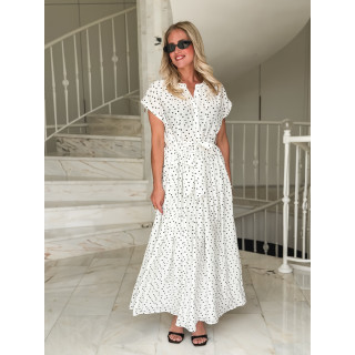 Robe à pois Mahina - Blanc