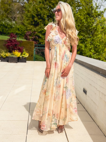 Robe à motifs Oliviana - Jaune