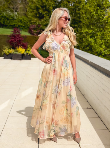 Robe à motifs Oliviana - Jaune