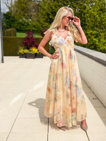 Robe à motifs Oliviana - Jaune