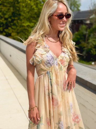 Robe à motifs Oliviana - Jaune