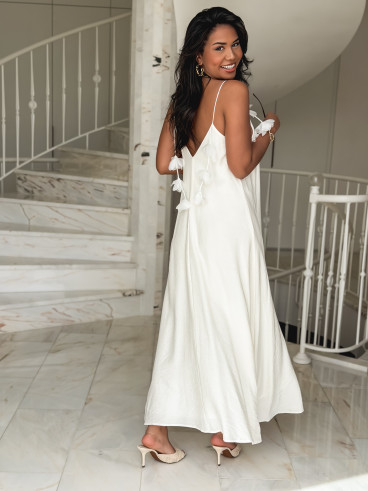 Robe longue Esther - Ecru