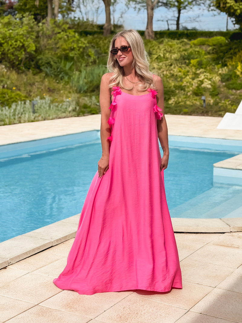 Robe longue Esther - Fuchsia