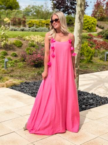 Robe longue Esther - Fuchsia