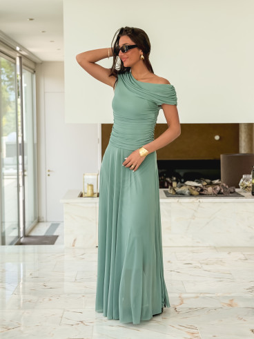Robe longue Amanda - Vert menthe