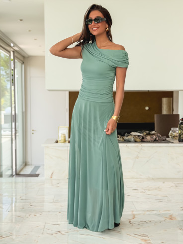 Robe longue Amanda - Vert menthe