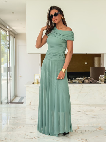 Robe longue Amanda - Vert menthe