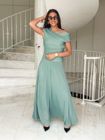 Robe longue Amanda - Vert menthe
