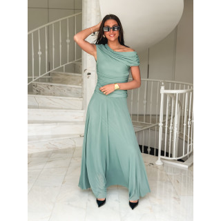 Robe longue Amanda - Vert menthe