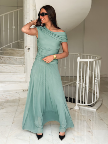 Robe longue Amanda - Vert menthe