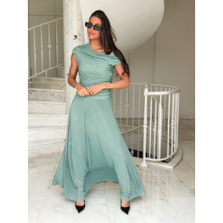 Robe longue Amanda - Vert menthe