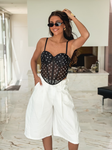 Corset à pois Maëvane - Noir