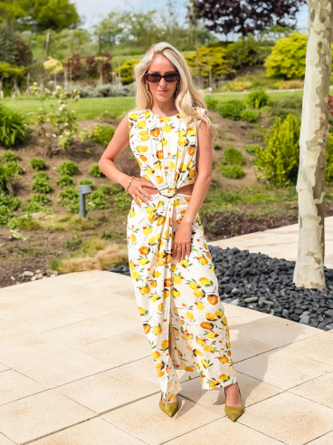 Robe à motifs Elodine - Jaune