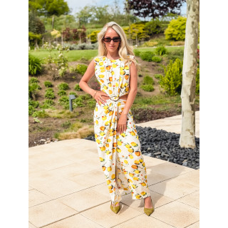 Robe à motifs Elodine - Jaune