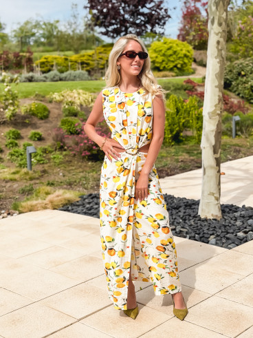 Robe à motifs Elodine - Jaune