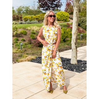 Robe à motifs Elodine - Jaune