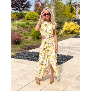 Robe à motifs Elodine - Jaune