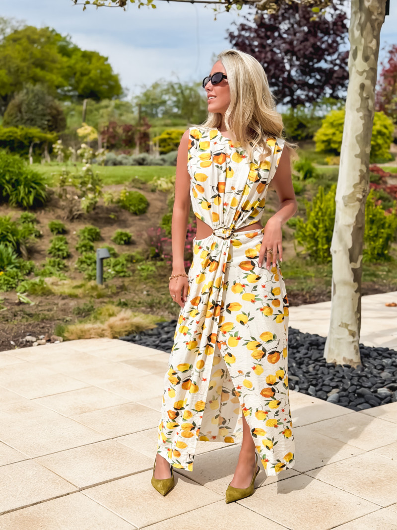 Robe à motifs Elodine - Jaune