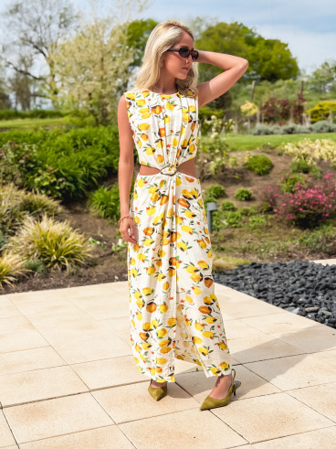 Robe à motifs Elodine - Jaune