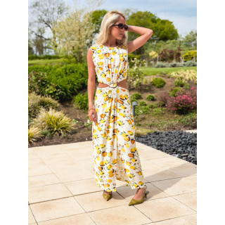 Robe à motifs Elodine - Jaune