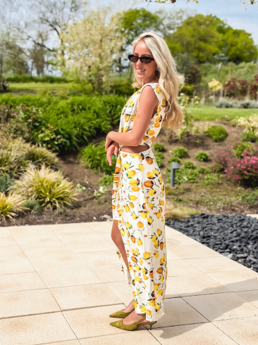 Robe à motifs Elodine - Jaune