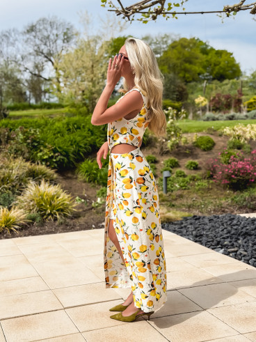 Robe à motifs Elodine - Jaune