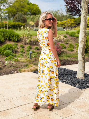 Robe à motifs Elodine - Jaune